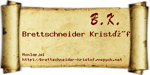 Brettschneider Kristóf névjegykártya